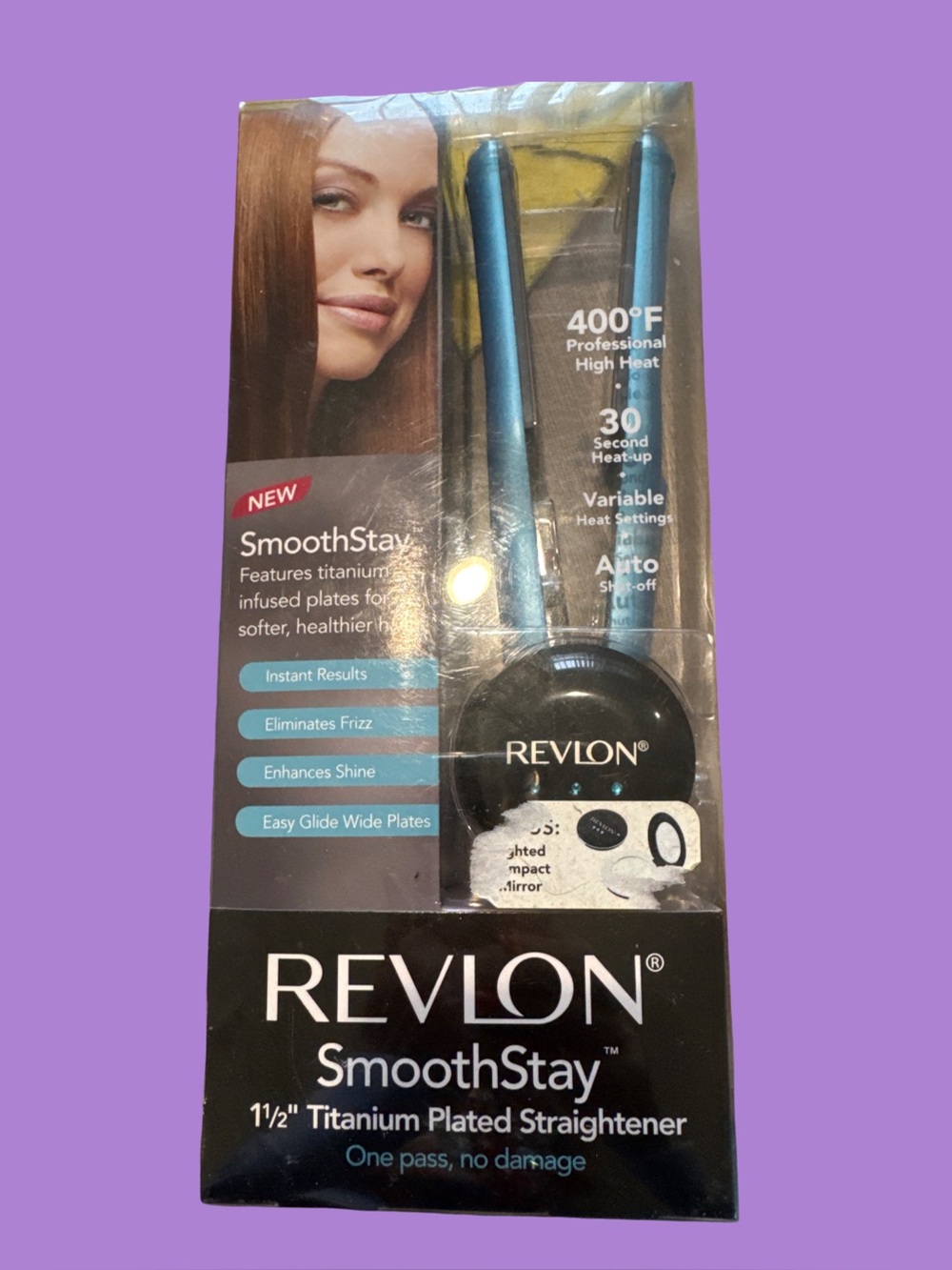 Revlon SmoothStay 1½" Titanium Plated Straightener - Blue